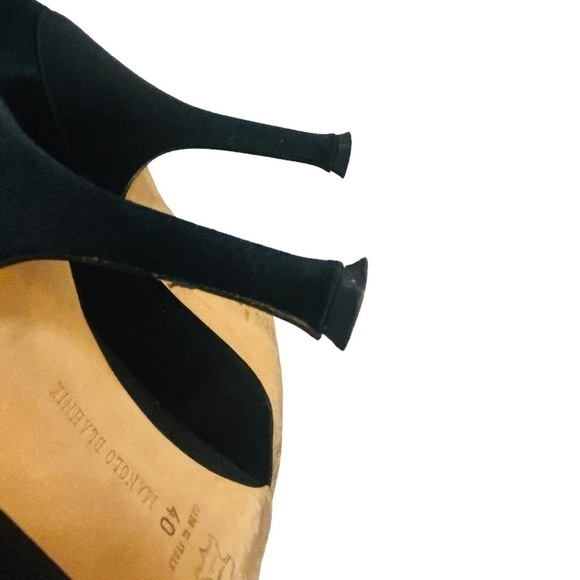 MANOLO Blahnik Satin Bow Pump High Heels SZ 40 US 10 - Picture 8 of 15